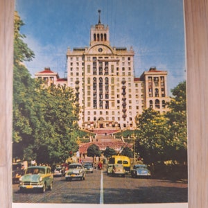 Cartolina d'epoca di via Lenin a Kiev, Ucraina, cartoline sovietiche, vecchie cartoline ucraine, Ucraina sovietica, persone, trasporti, architettura, 1963