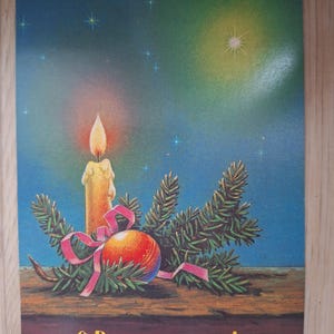 Postal rara de Zarubin Feliz Navidad, postal soviética sin usar, tarjeta de felicitación, vela, árbol de Navidad, cristianos, ortodoxos, URSS, 1991