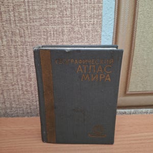 Kleiner Taschengeographischer Weltatlas, Vintage Geographie-Kartenbuch der UdSSR, Geographische Karten, UdSSR-Weltlandkarten, Geographische Karten, 1988 Moskau