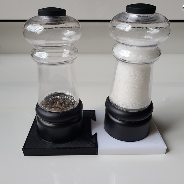 Salt and Pepper Mill Tray Set, Kitchen Decor, Salt & Pepper Shaker, Custom Sizes