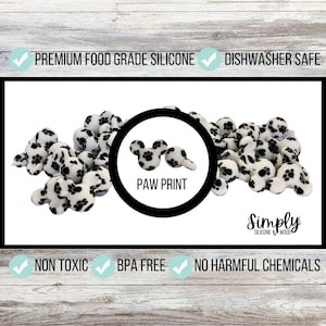 Mickey Mouse Silicone Beads • Minnie Mouse Silicone Beads • Paw Print • Cat and Dog Print • BPA Free Beads • Food Grade Beads • Jewelry
