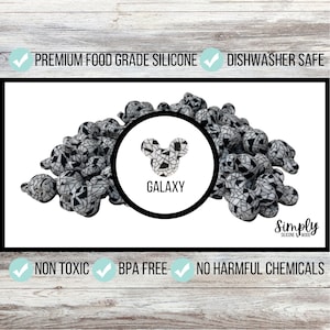 Mickey Mouse Silicone Beads • Minnie Mouse Silicone Beads • Galaxy Print • BPA Free Beads • Food Grade Beads • 15mm Beads • Jewelry Making