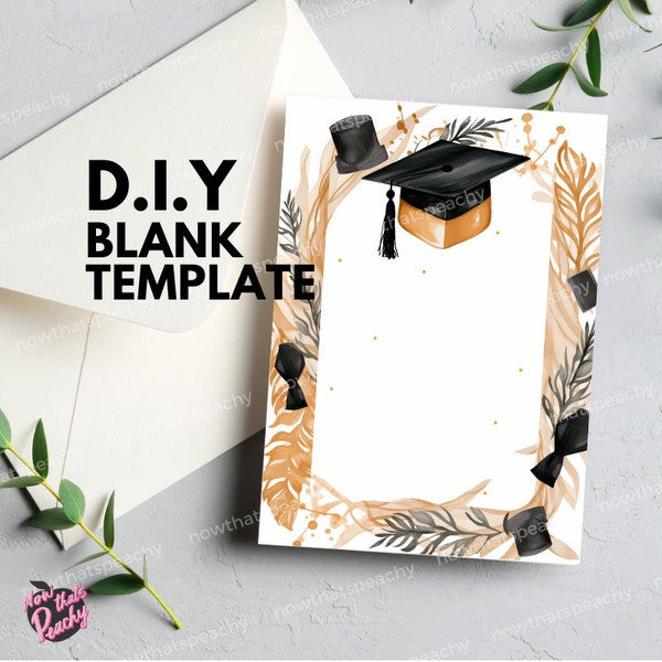 Blank Graduation Invitation Template Etsy Blank Graduation Invitation Template Etsy