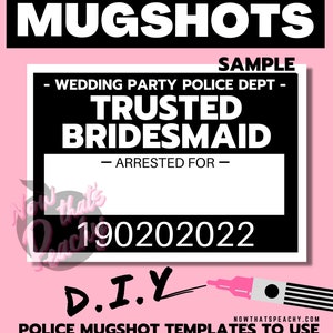 Wedding MUGSHOT Photo Booth PRINTABLES 30 Party Props Bride Groom ...