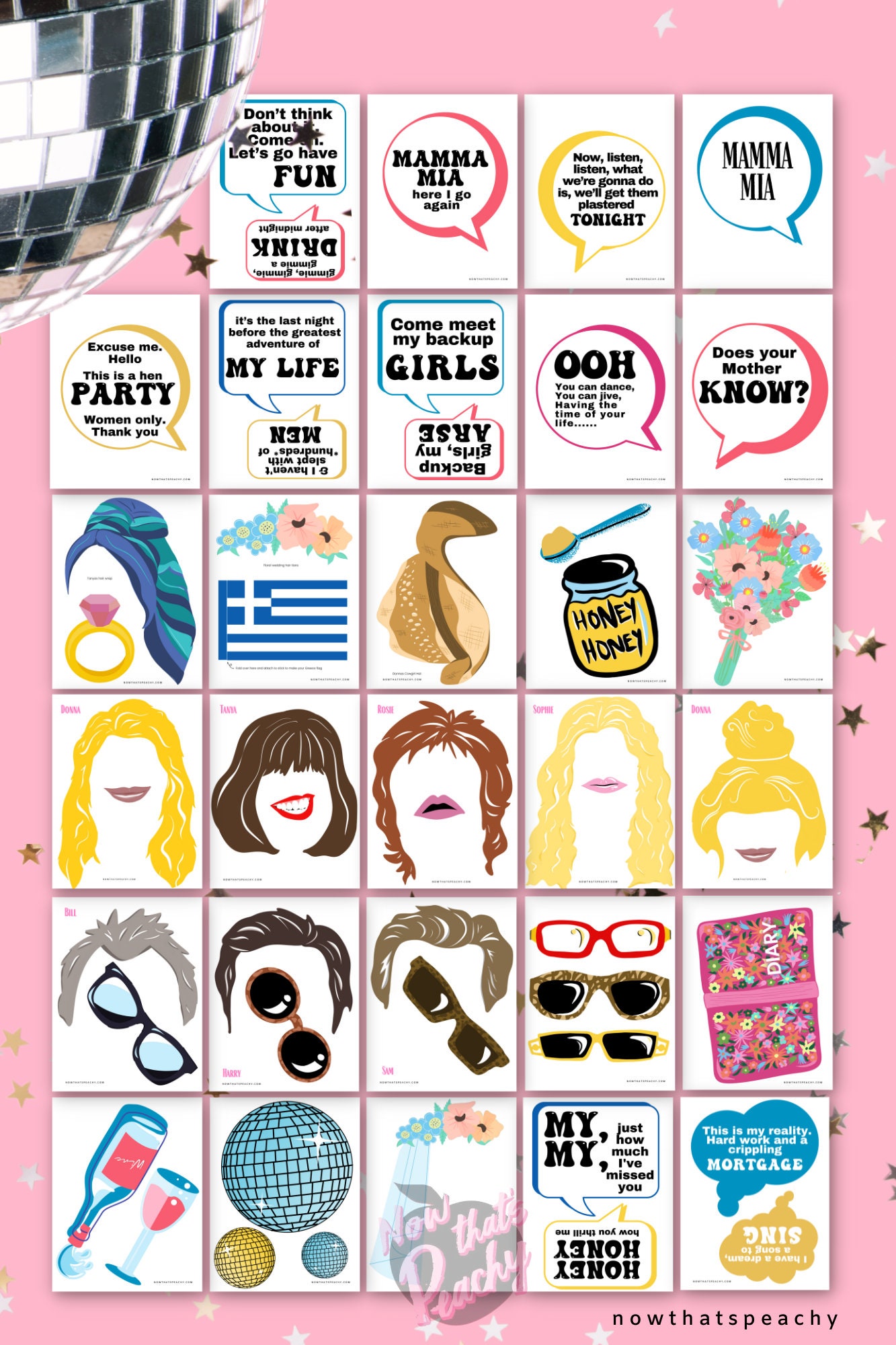 Romcom Theme Photo Booth PRINTABLES Props Movie Themed Signs for ...