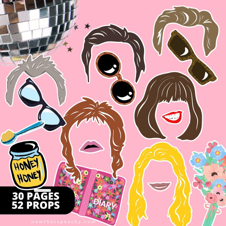 Romcom Theme Photo Booth PRINTABLES Props Movie Themed Signs for ...