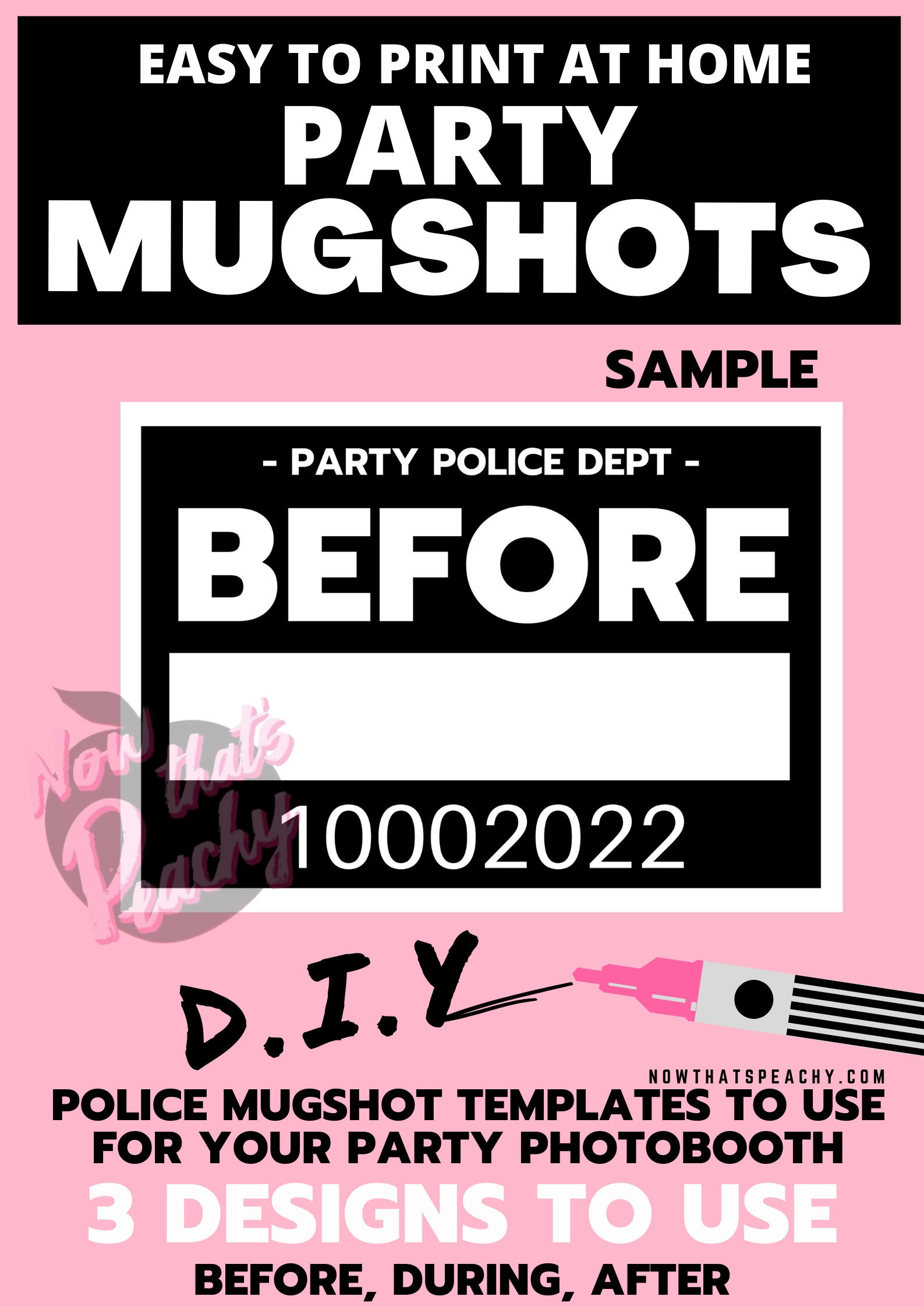 Before During After MUGSHOT Photo Booth PRINTABLES Police Crime Lineup ...