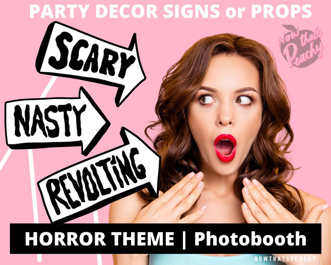 HORROR PROPS Photo Booth PRINTABLES Signs Cult Movie Cartoon Etsy
