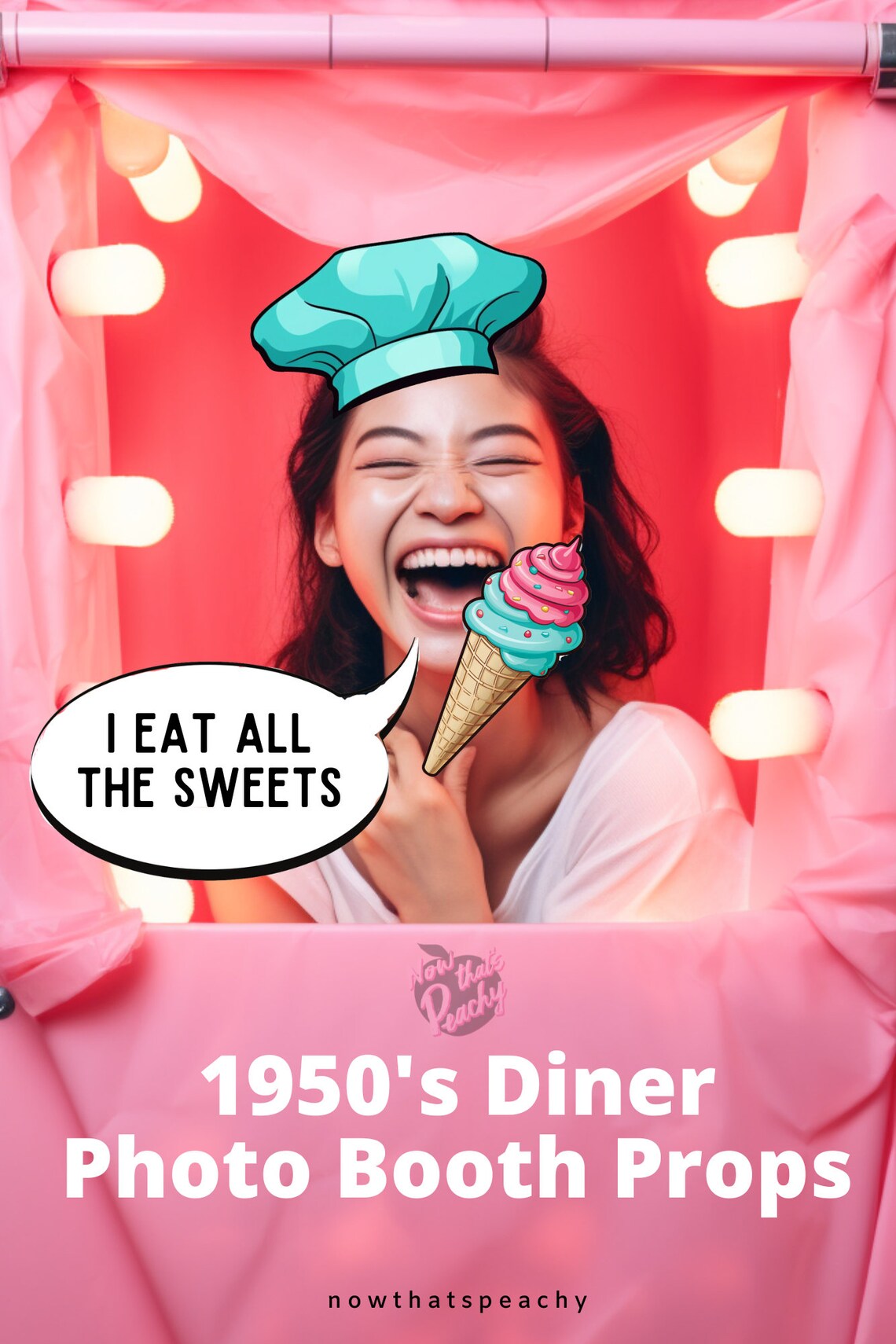 1950s Diner Theme Photo Booth PRINTABLES Props Sock Hop Themed For 1950s-diner-theme-photo-booth-printables-props-sock-hop-themed-for