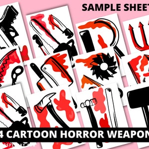 BLOODY WEAPONS Photo Booth PRINTABLES Props Horror Movie - Etsy Australia