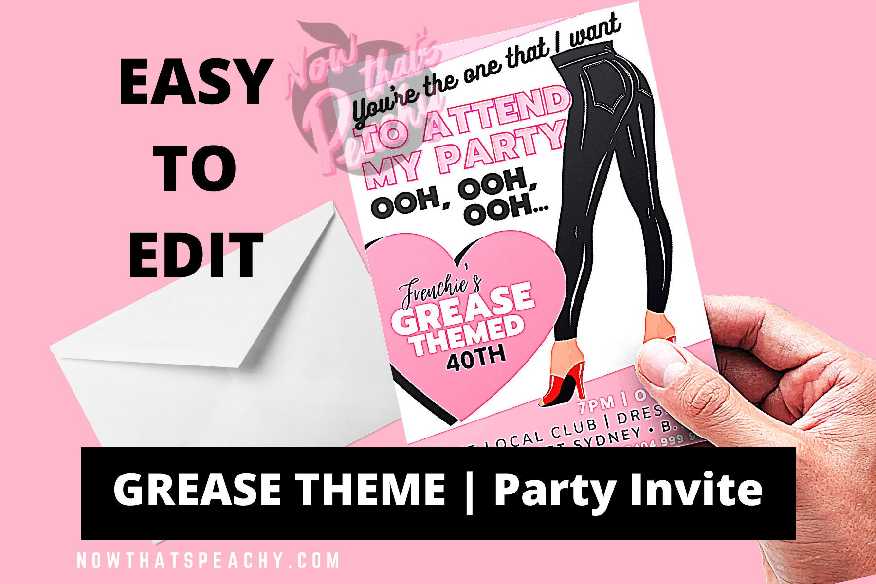 Grease INVITE Rock n roll PRINTABLE Grease Party Etsy