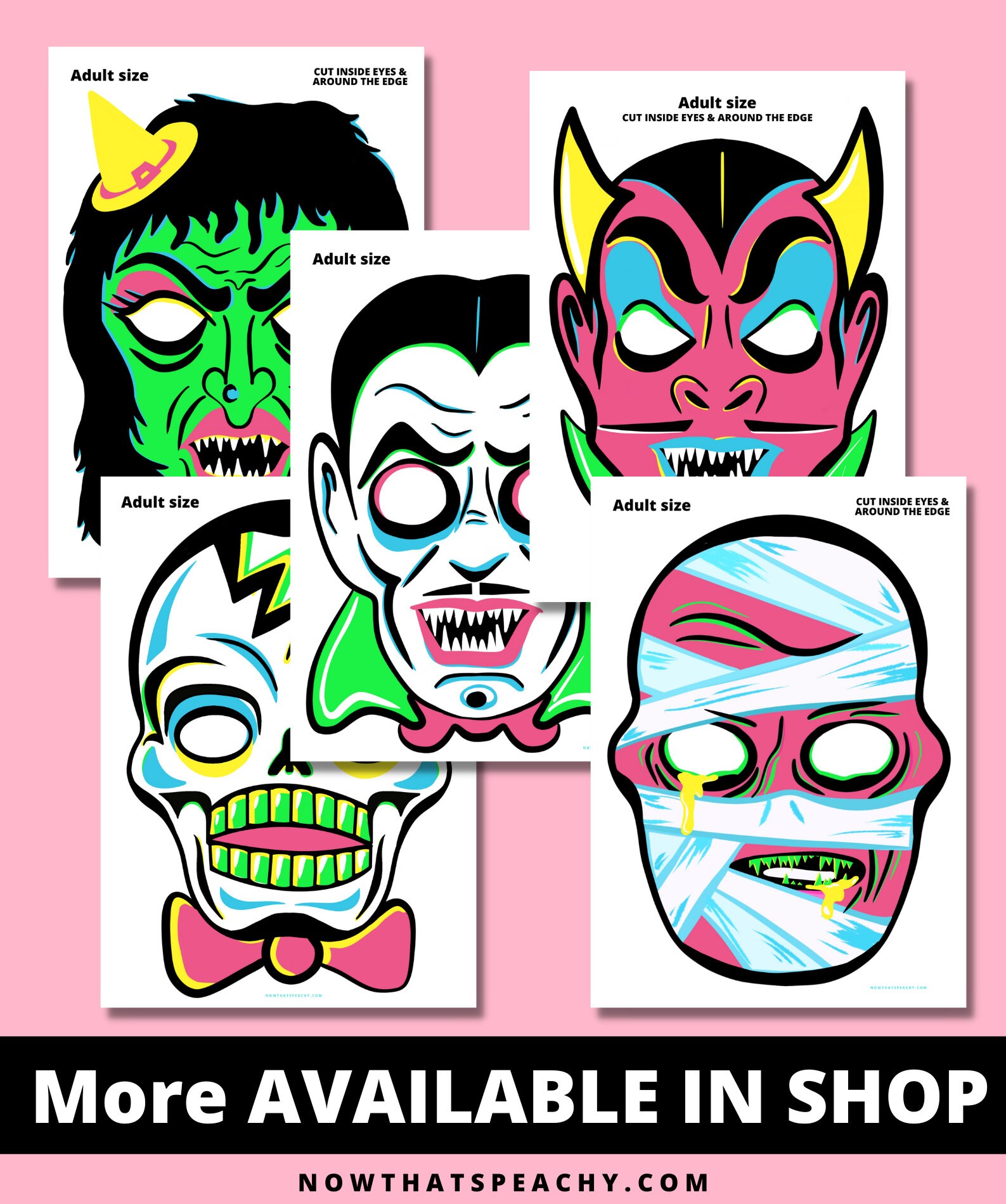 Undead Zombie MASK PRINTABLE Diy Paper PDF Horror Movie 1950s Etsy Australia