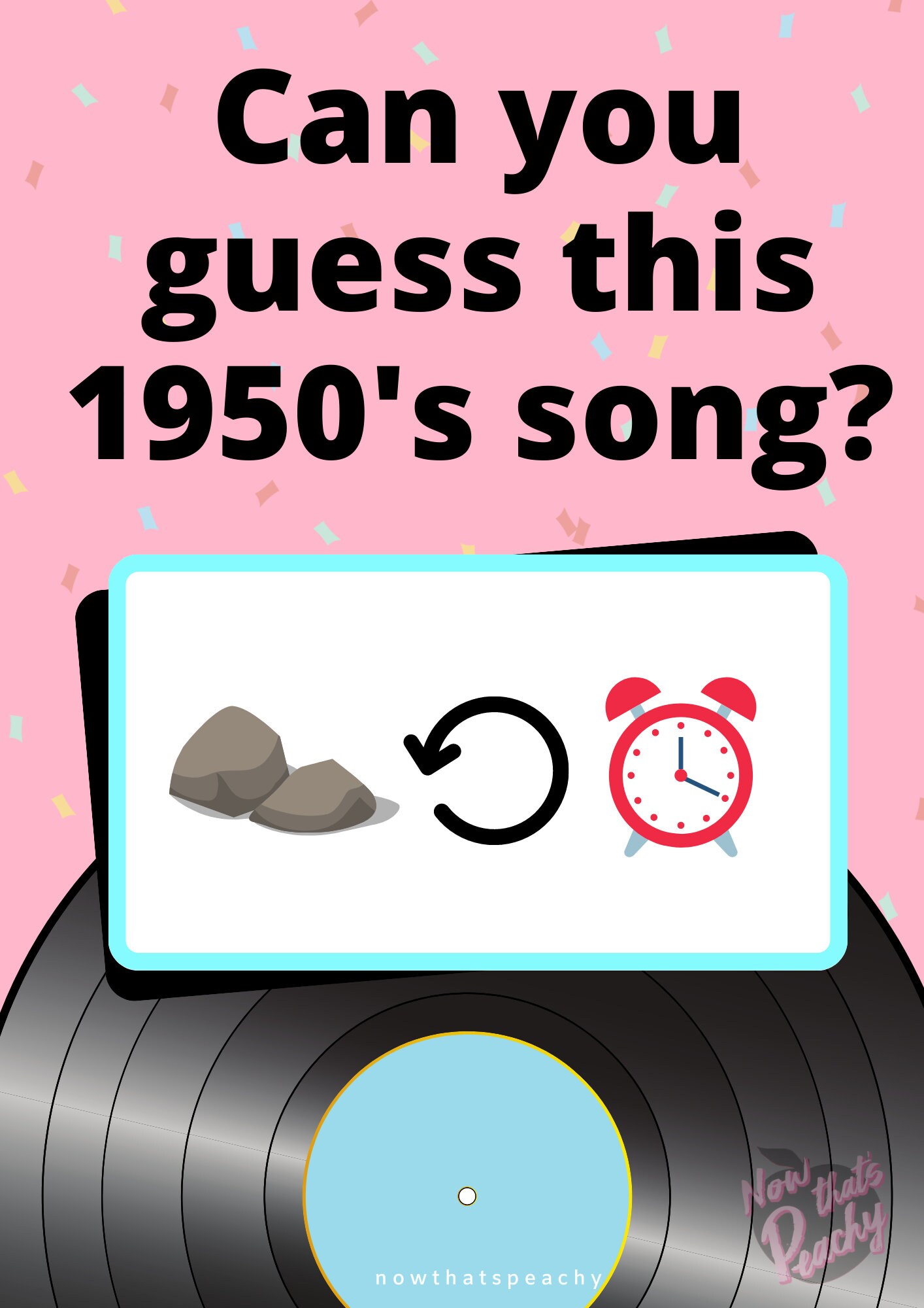 1950's EMOJI Song Guessing Game Party PRINTABLE, for Diner Rock'n'roll