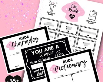 Dirty CHARADES & PICTIONARY Game Pack Stampabile Scarica Addio al nubilato Addio al nubilato Compleanno Attività Umorismo Disegna Indovina divertente cattivo fai da te Maturo