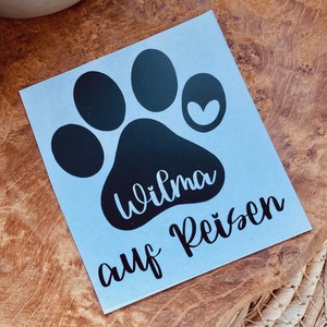 Car Sticker, Dog on Travel, Dog on Tour, Sticker for Car, for Rear Window, Paw Sticker, Sticker, Dog Mom, Personalized Sticker