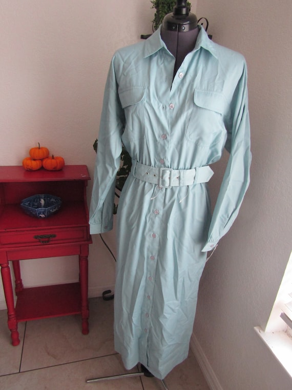 Country 1980s prairie belt and button down dress