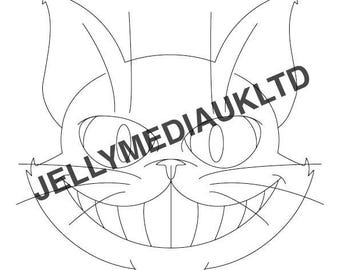 Cheshire Cat Embroidery Pattern, Alice In Wonderland (Digital Download)