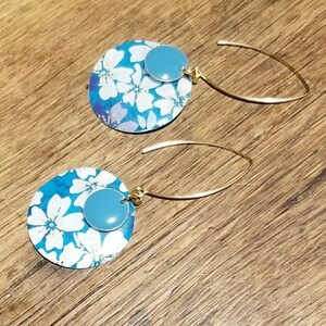 Boucles d'oreilles - papier japonais résiné
