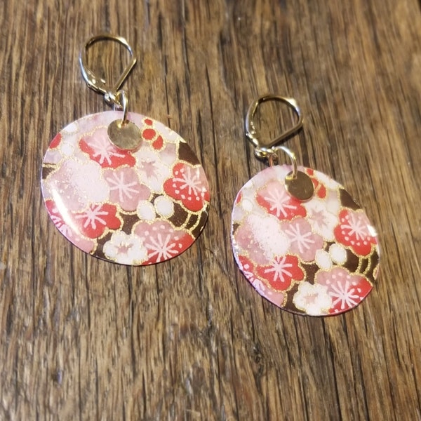 Boucles d'oreilles "papier japonais"