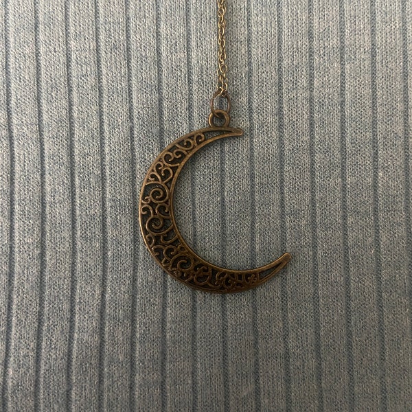 Bronze Crescent Moon Necklace
