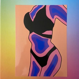 Bisexual Thermal Print, Bisexual Body Art Print