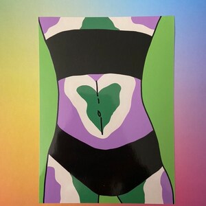 Genderqueer Thermal Print, Genderqueer Body Art Print