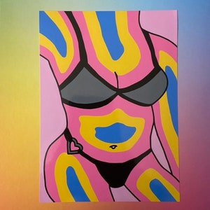 Pansexual Thermal Print, Pansexual Body Art Print