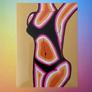 Lesbian Thermal Print, Lesbian Body Art Print