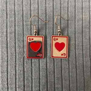 Queen of Hearts Card Earrings