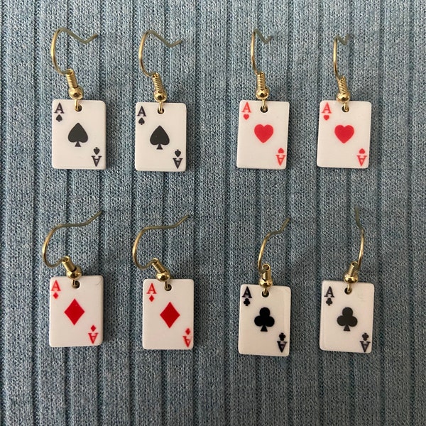 Ace Playing Card Earrings