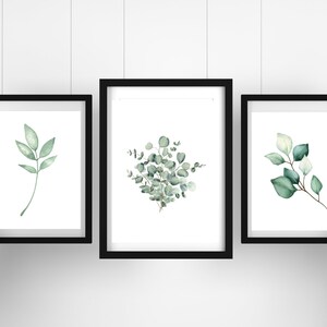 Set van 3 prints, wall art decor, groen, minimalistisch, boerderij decor, home decor, botanische print, art print, afdrukbare wand decor