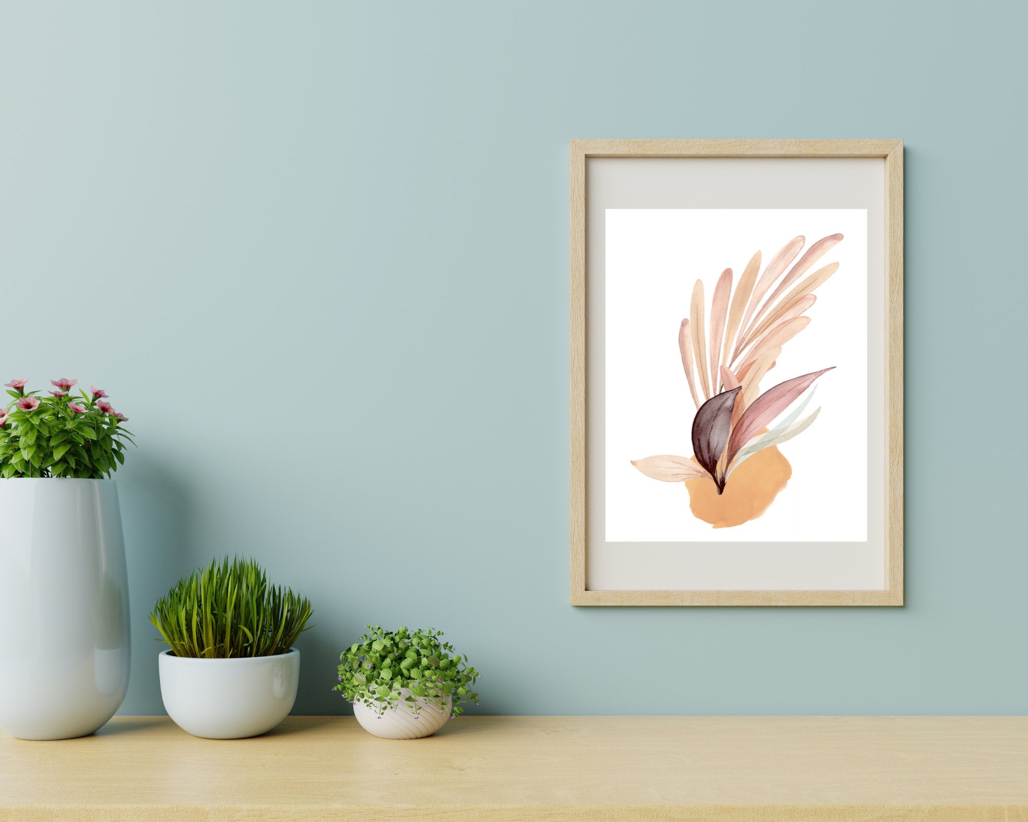 Instant Download Watercolor Leaves Wall Art, Printable Botanical Home ...