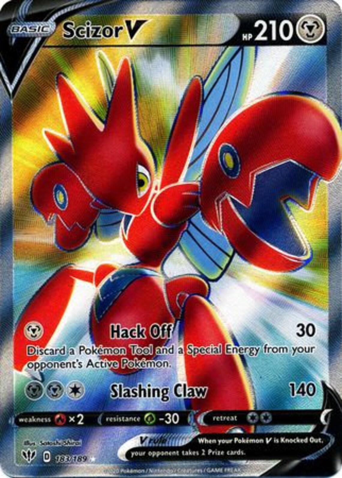 Scizor V 183/189 Full Art Ultra Rare Sword & Shield Etsy