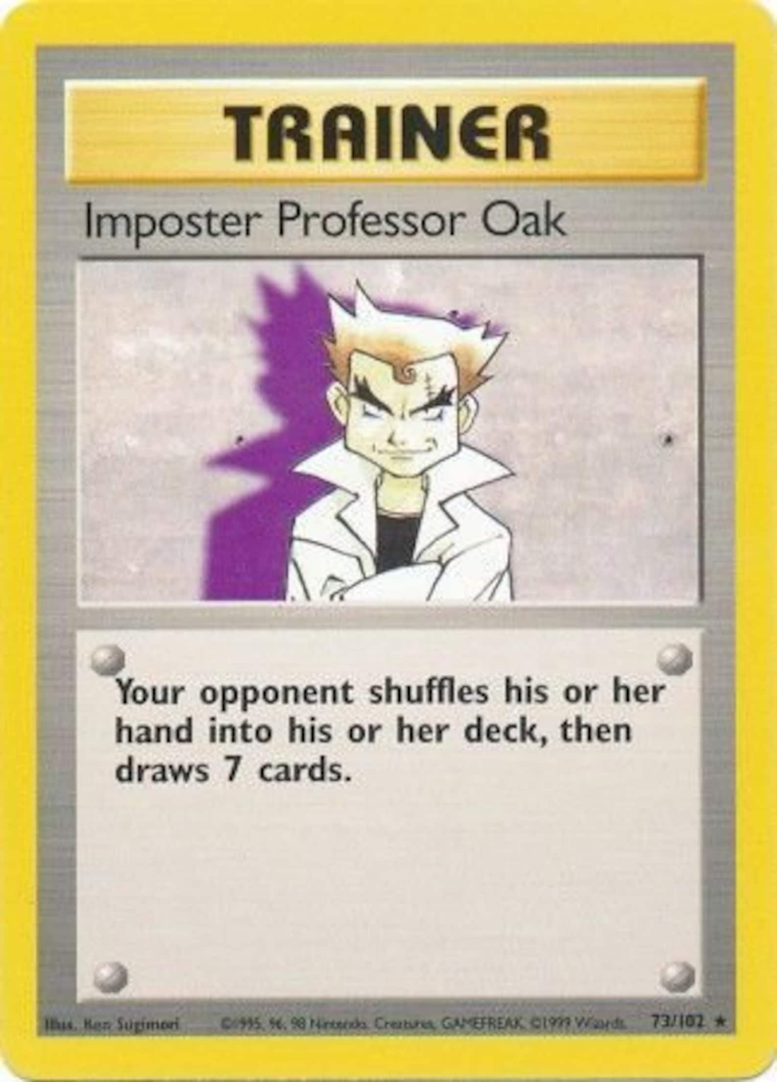 Imposter Professor Oak 73/102 Rare Unlimited Base Set | Etsy