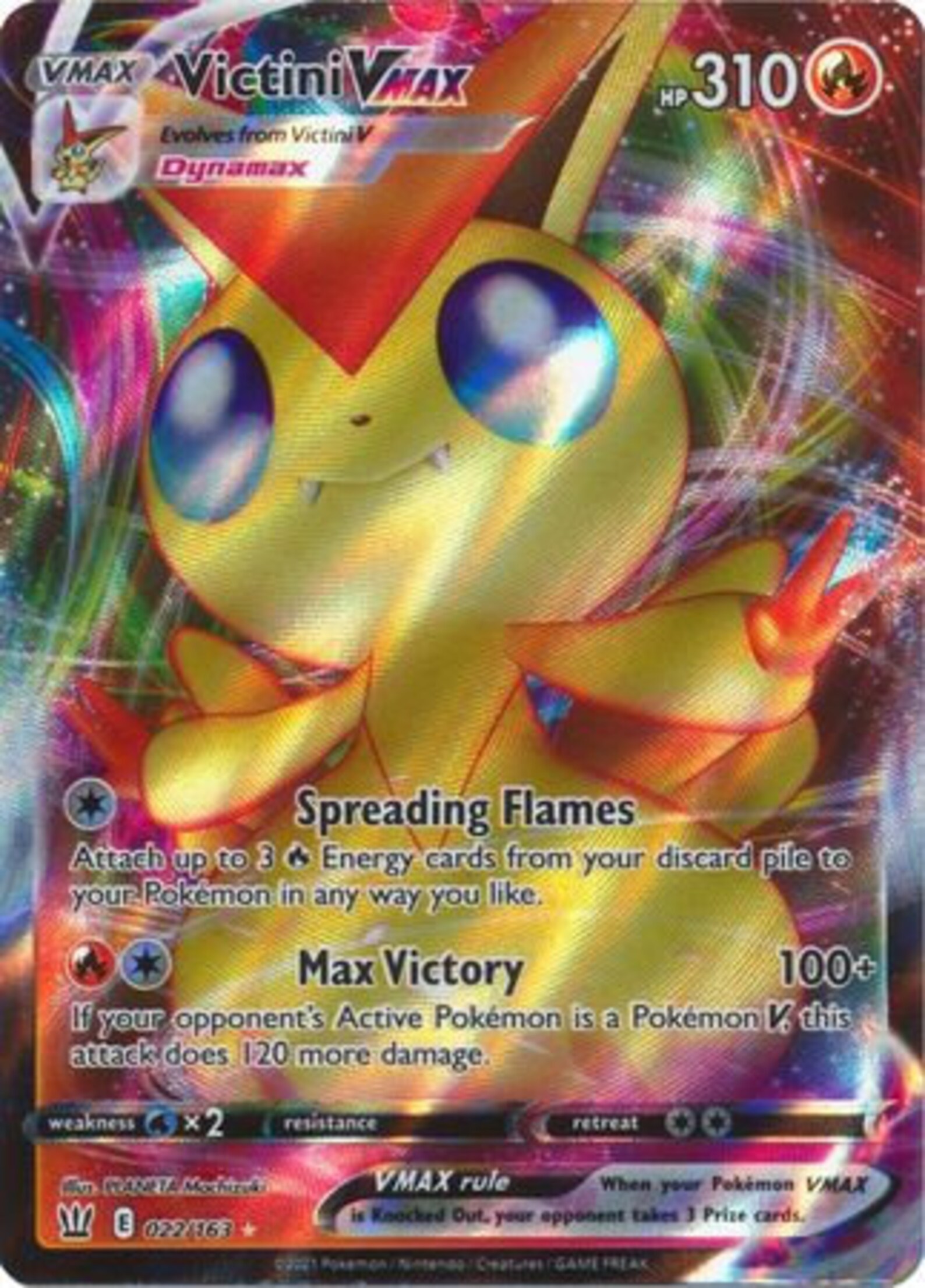 Victini VMAX 22/163 Ultra Rare Sword & Shield: Battle | Etsy