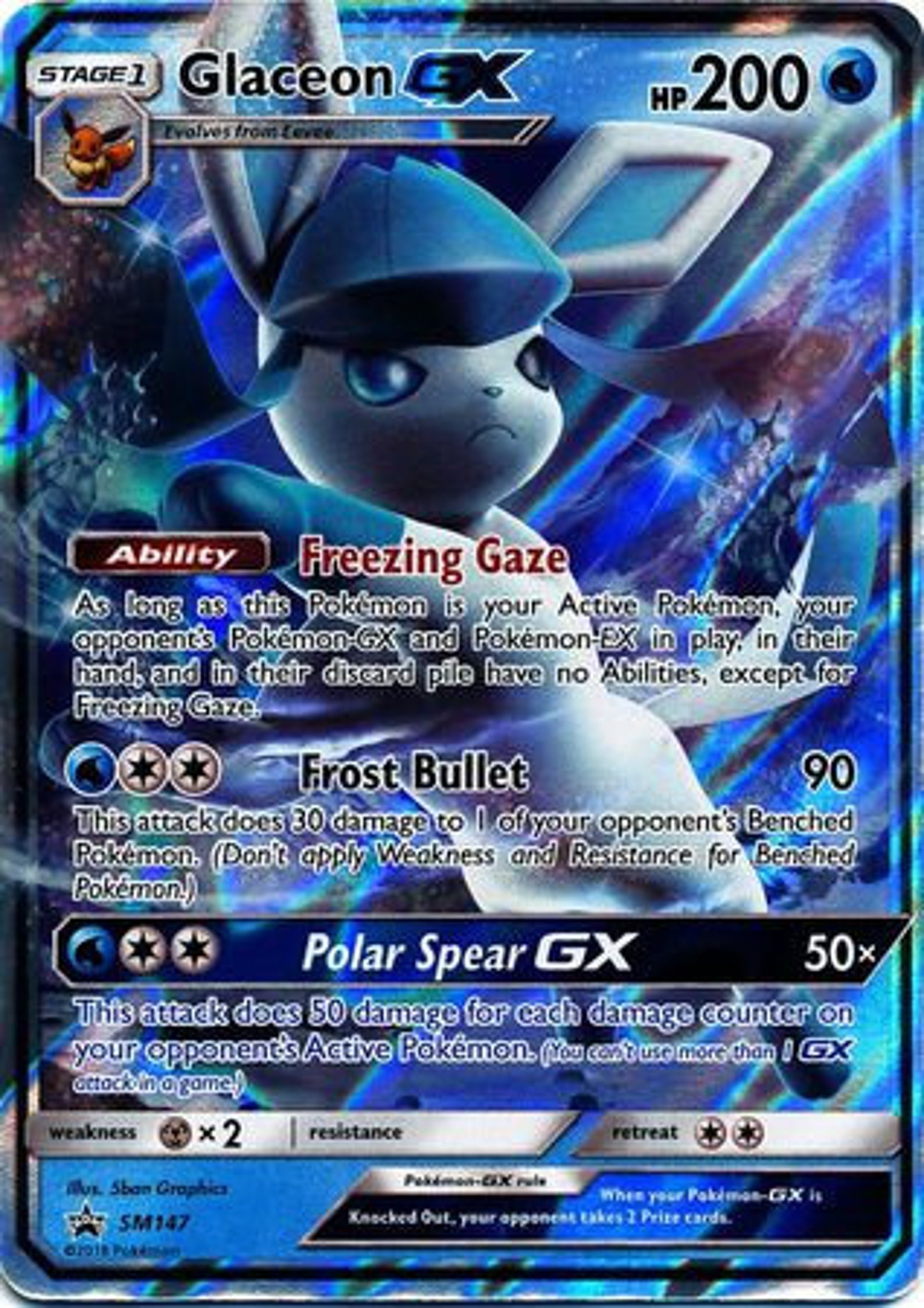Glaceon GX SM147 Promo Pokemon Sun &amp; Moon Promos Etsy
