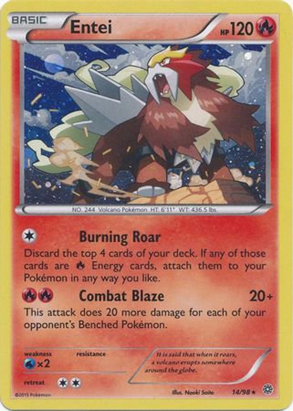 Entei 14/98 Alternate Holo Promo Pokemon Alternate Holo Etsy