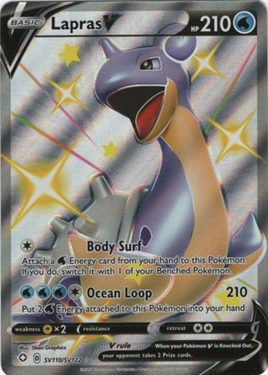Lapras V SV110/SV122 Shiny Rare Shining Fates Singles | Etsy