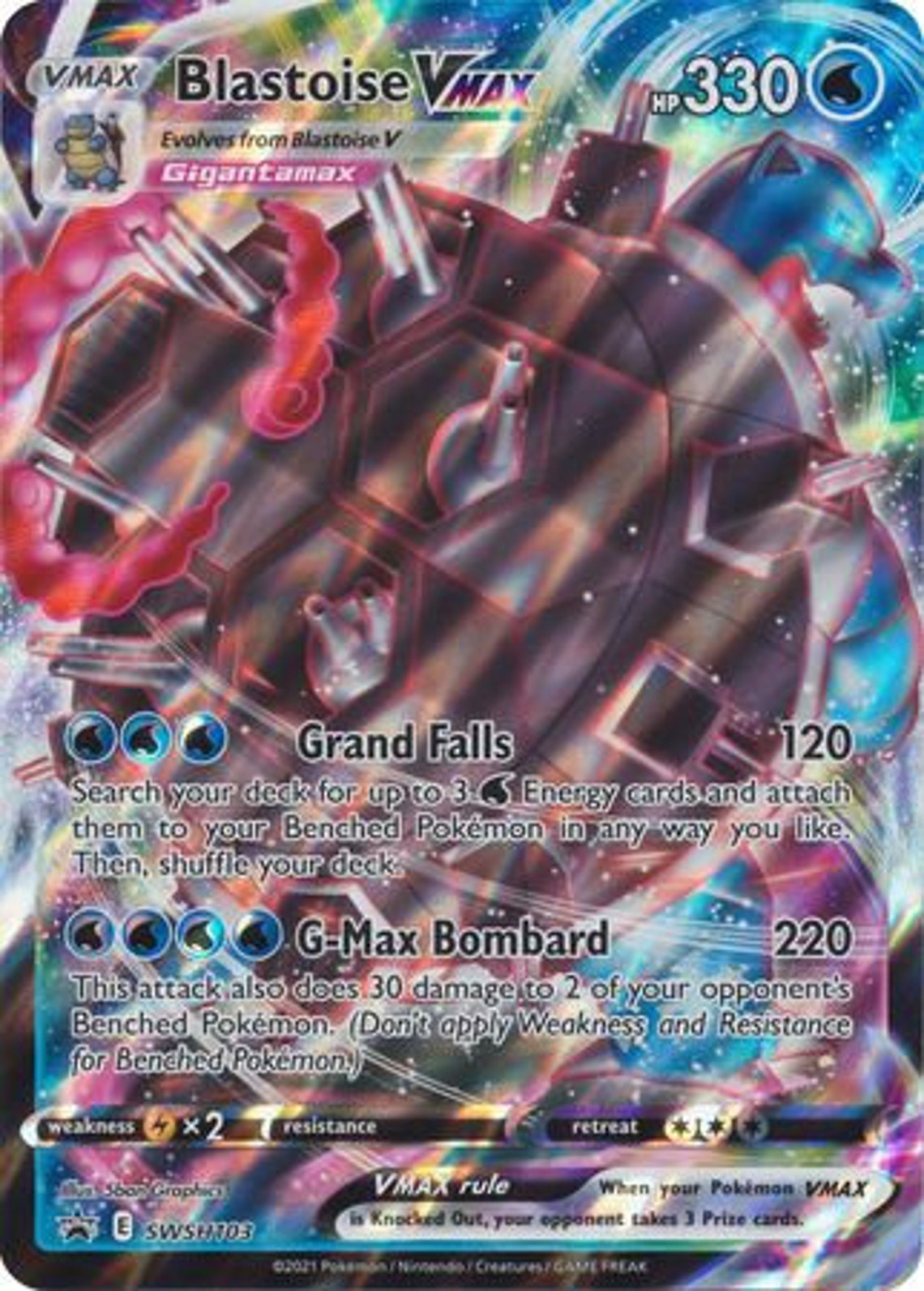 Blastoise VMAX SWSH103 Oversized Promo Pokemon Oversized | Etsy
