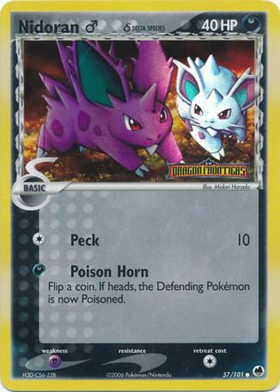 Nidoran M Delta Species 57/101 Common Reverse Holo Ex Etsy