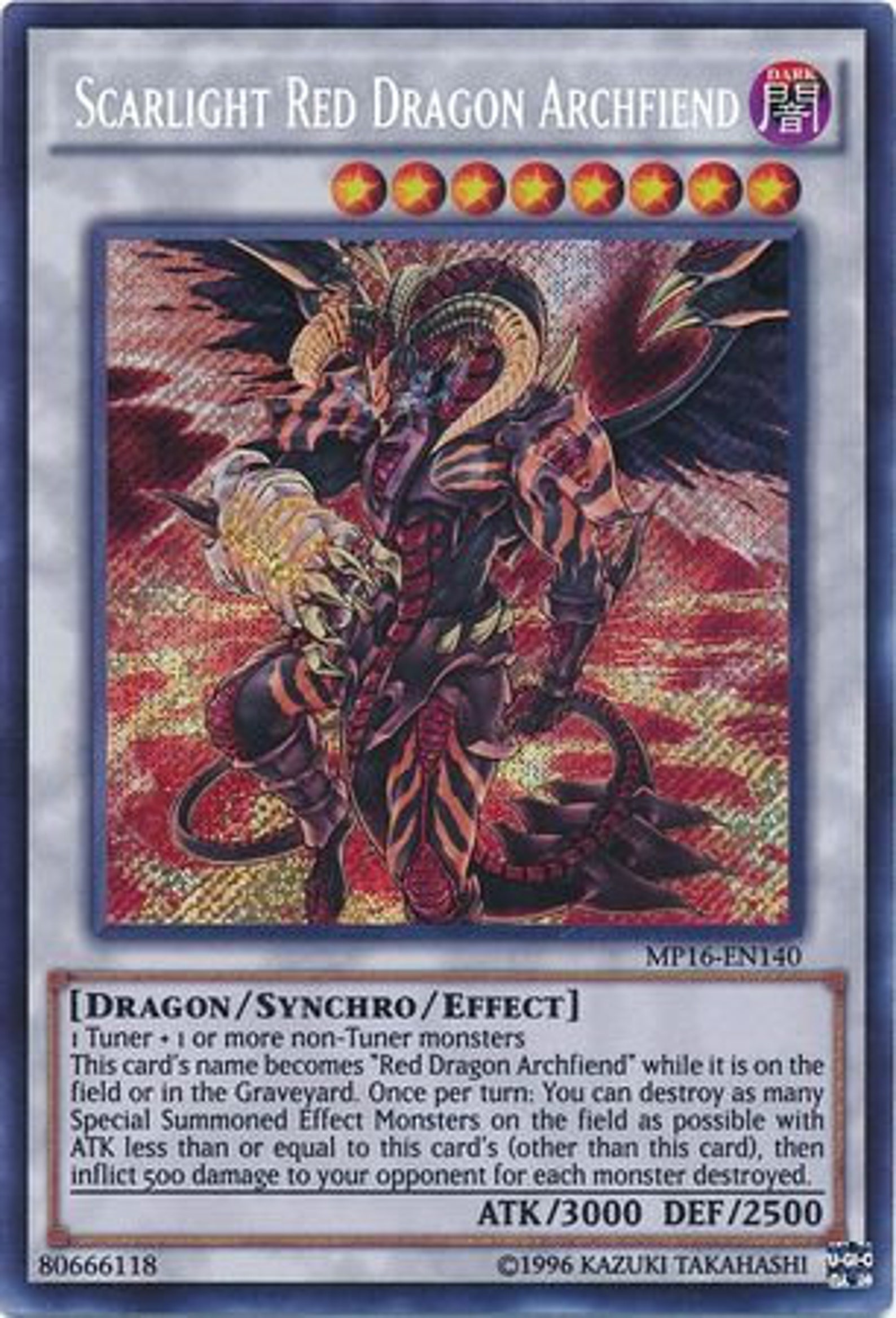 Scarlight Red Dragon Archfiend MP16EN140 Secret Rare Etsy