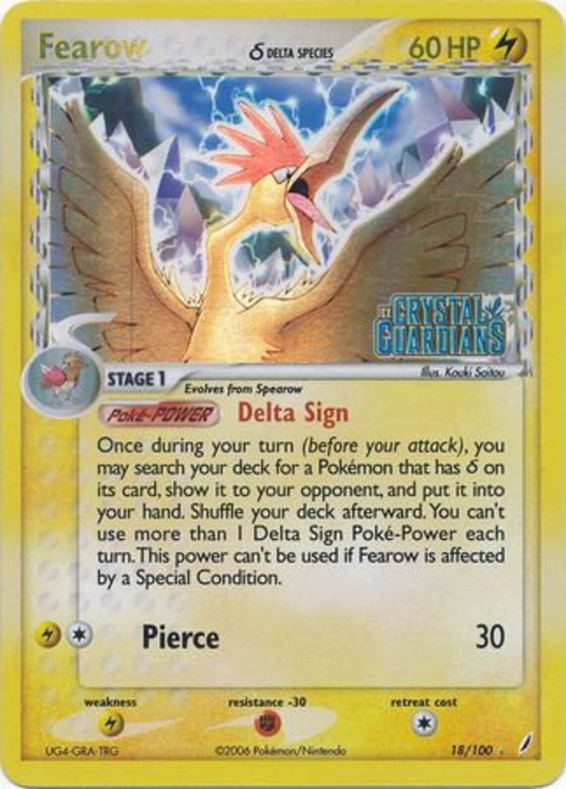 Fearow Delta Species 18/100 Rare Reverse Holo Ex Etsy
