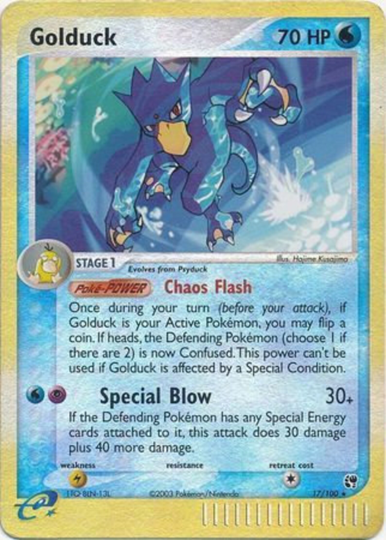 Golduck 17/100 Seltene Reverse Holo Ex Sandstorm Reverse Etsy