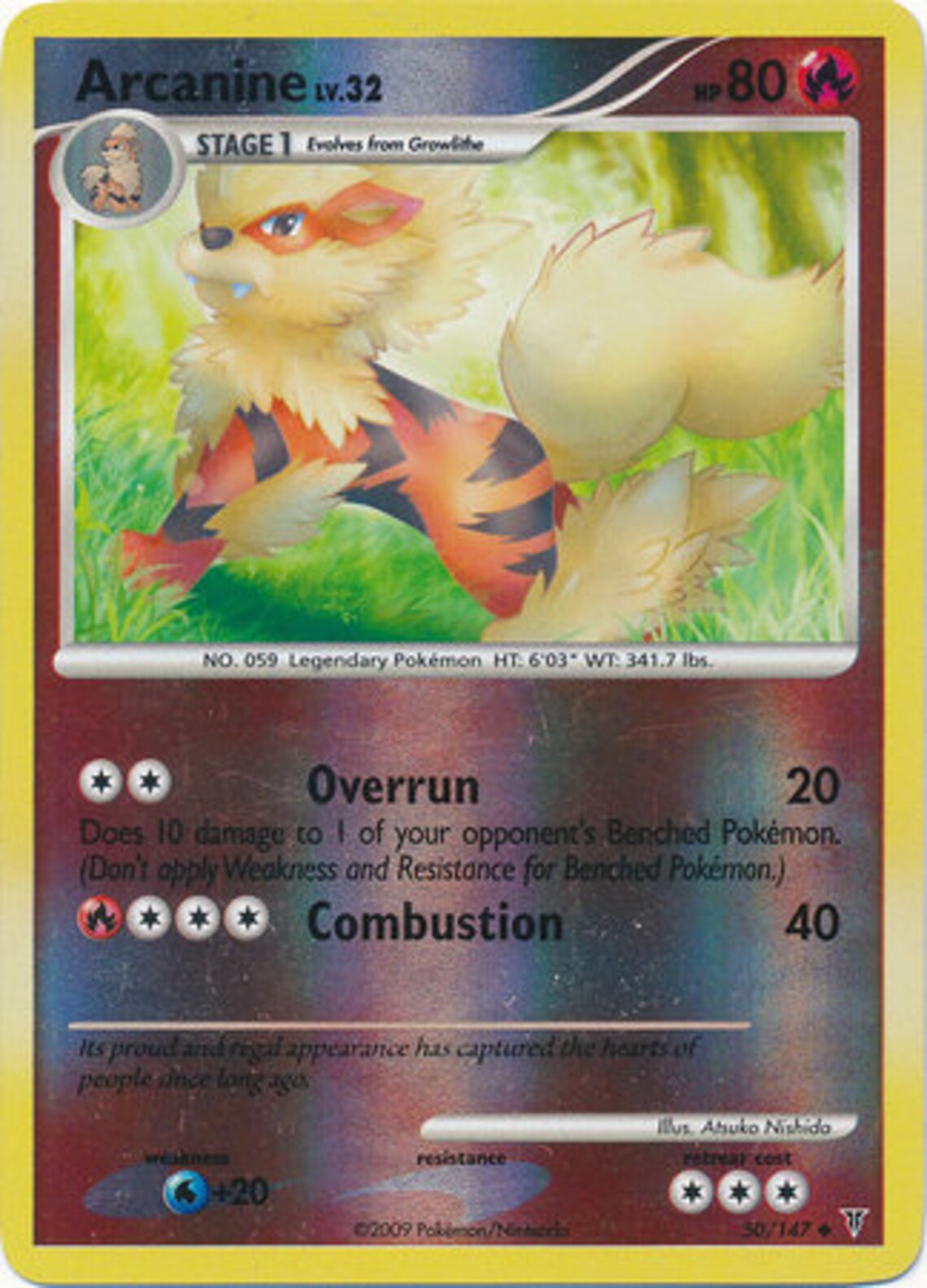 Arcanine 50/147 Reverse Holo Platinum Supreme Etsy
