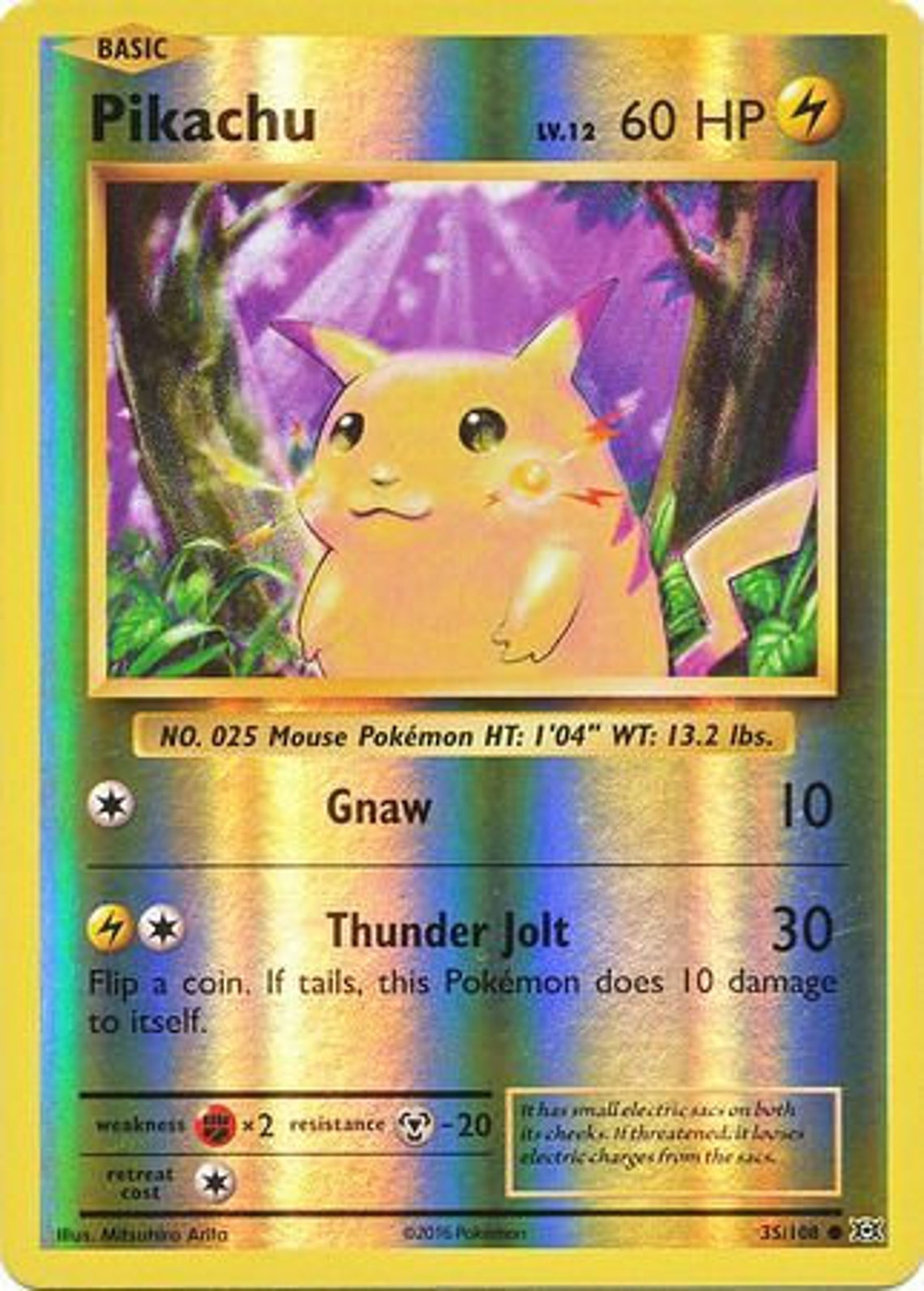 Pikachu 35/108 Common Reverse Holo XY Evolutions Reverse Etsy
