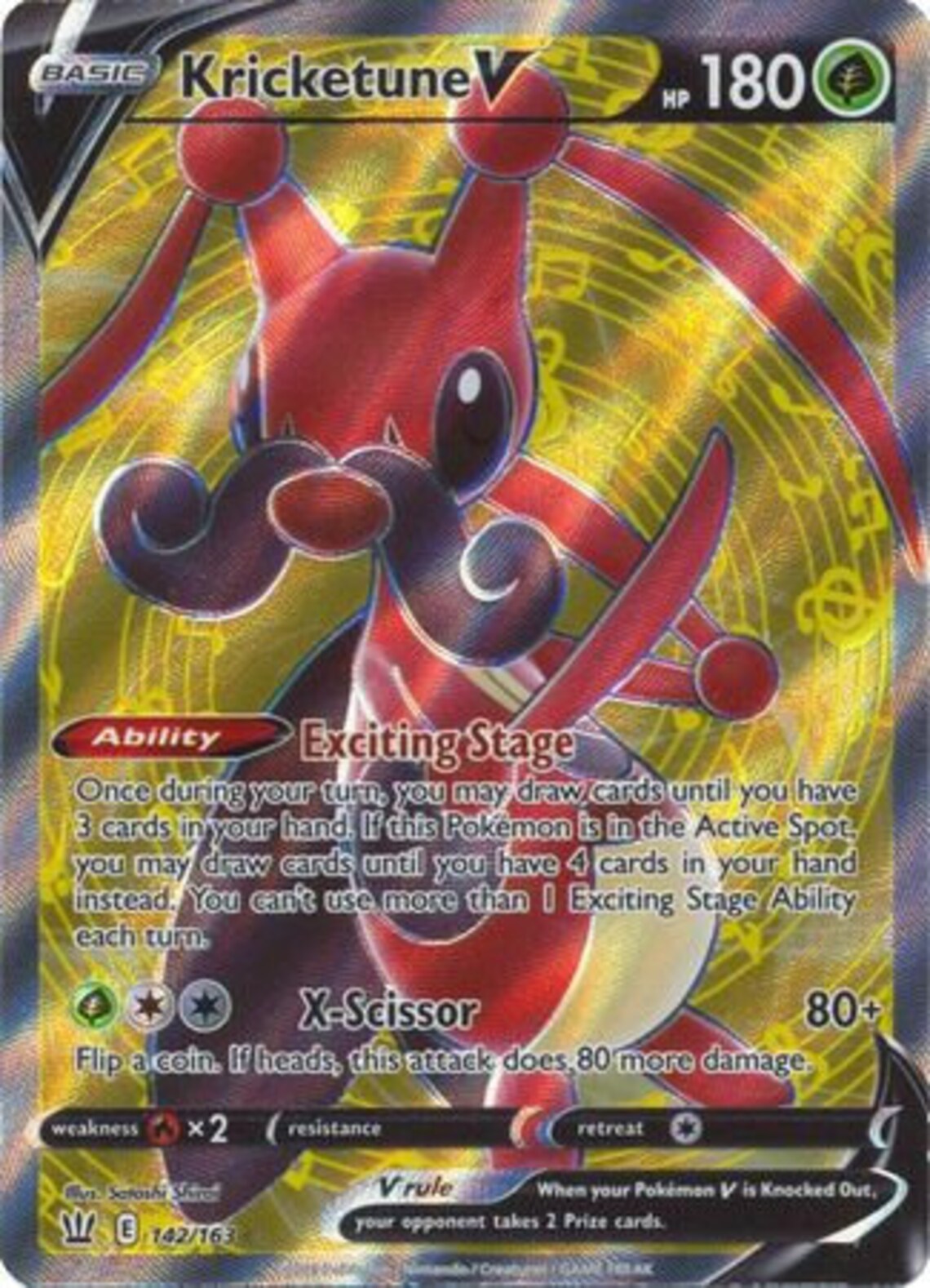 Kricketune V 142/163 Full Art Ultra Rare Sword & Shield: | Etsy