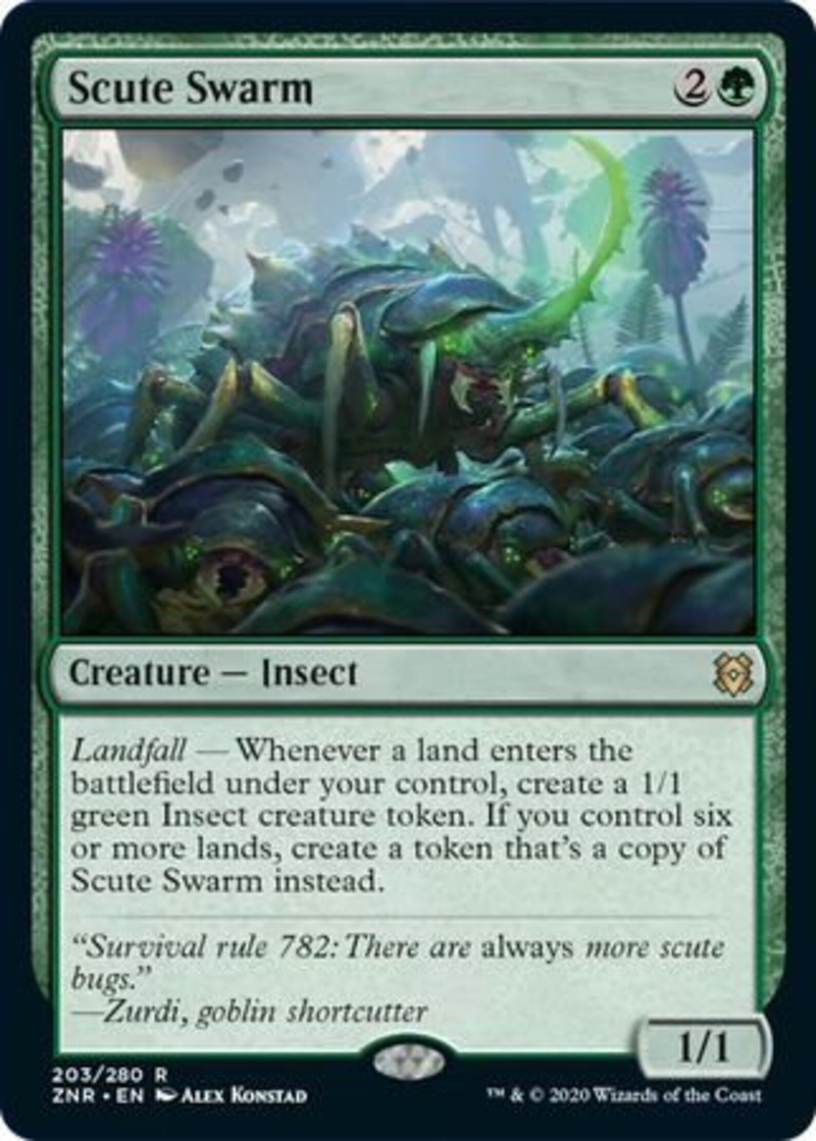 Scute Swarm 203/280 Zendikar Rising Singles Etsy