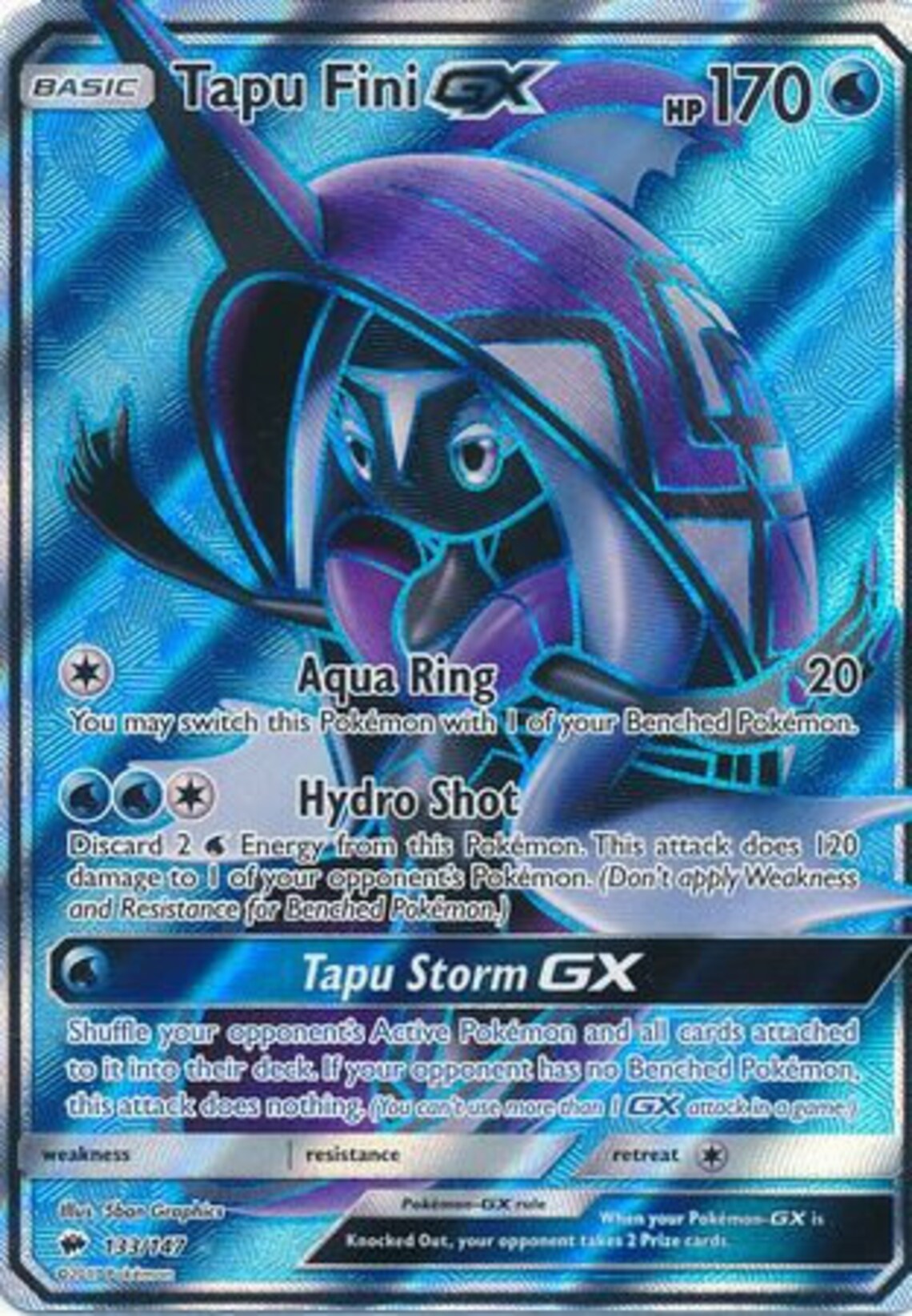 Tapu Fini GX 133/147 Full Art Ultra Rare Sun & Moon: | Etsy