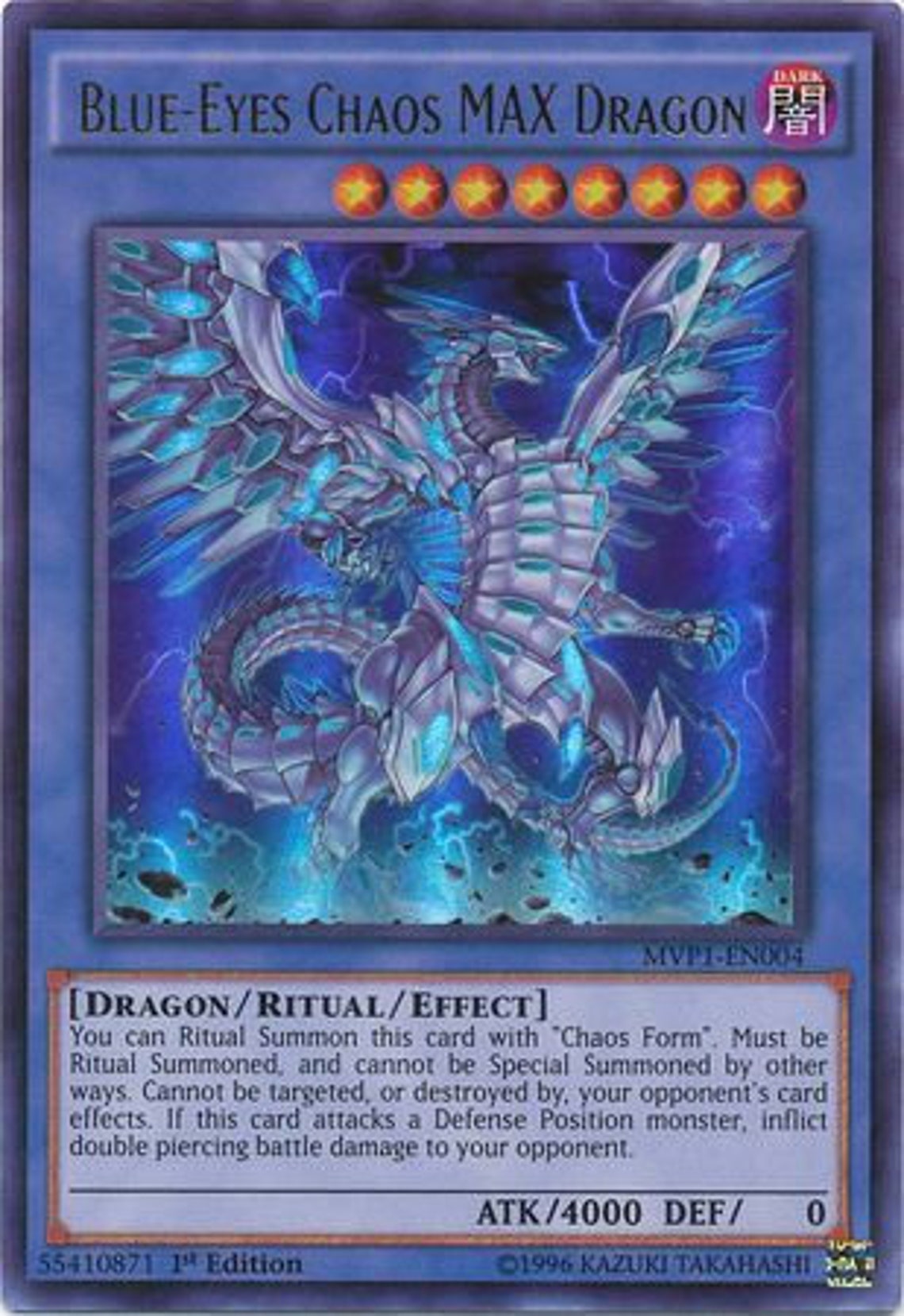 BlueEyes Chaos MAX Drache MVP1EN004 Ultra Seltene 1. Etsy