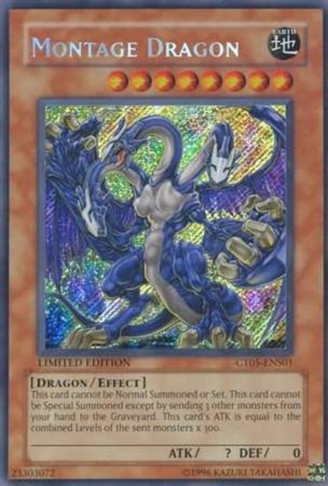 Montage Dragon CT05ENS01 Secret Rare YuGiOh Promo Etsy